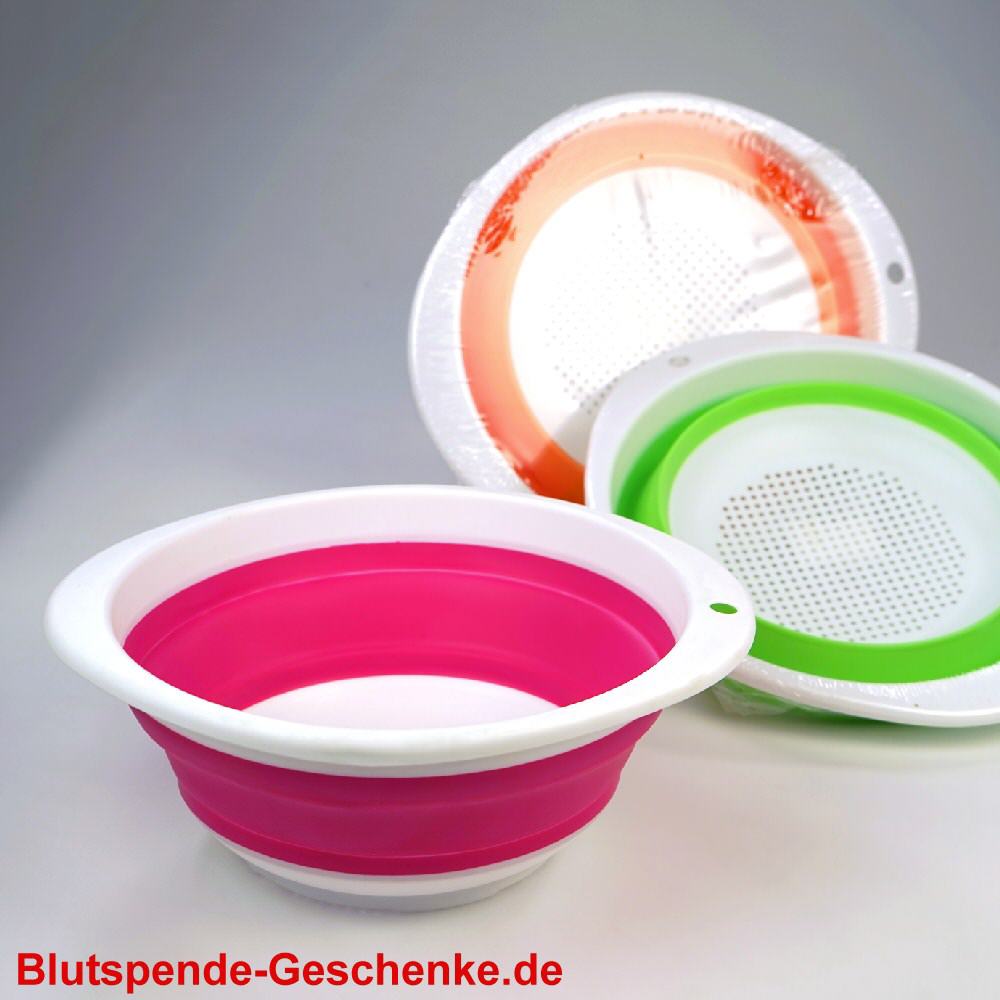 Blutspendegeschenk Siebe aus Kunststoff faltbar