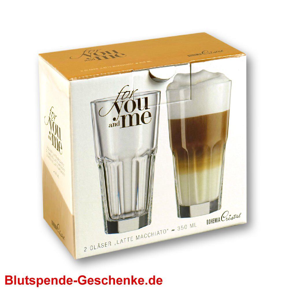 Blutspendegeschenk Latte Macchiato Gl&auml;serset