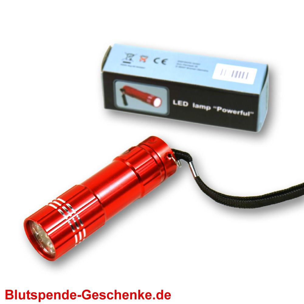 Blutspendegeschenk LED-Taschenlampe Rot