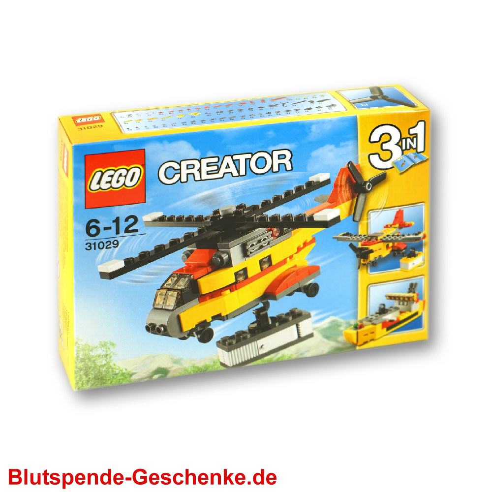 Blutspendegeschenk Lego Helikopter
