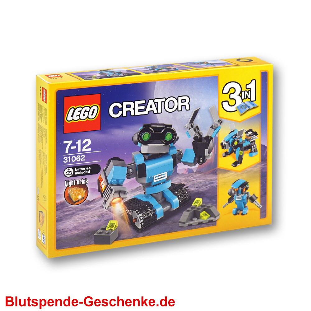 Blutspendegeschenk Lego Forschungsroboter