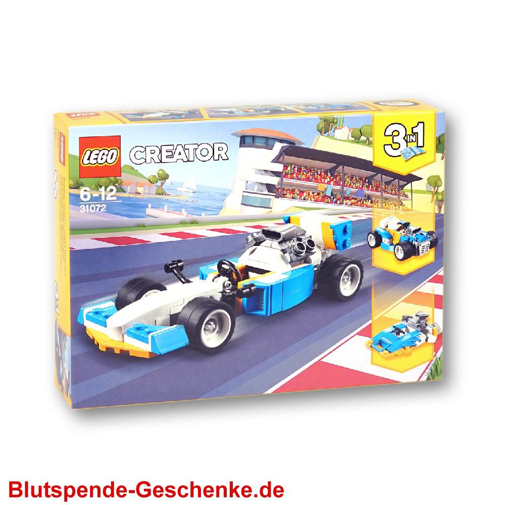 Blutspendegeschenk LEGO Rennwagen