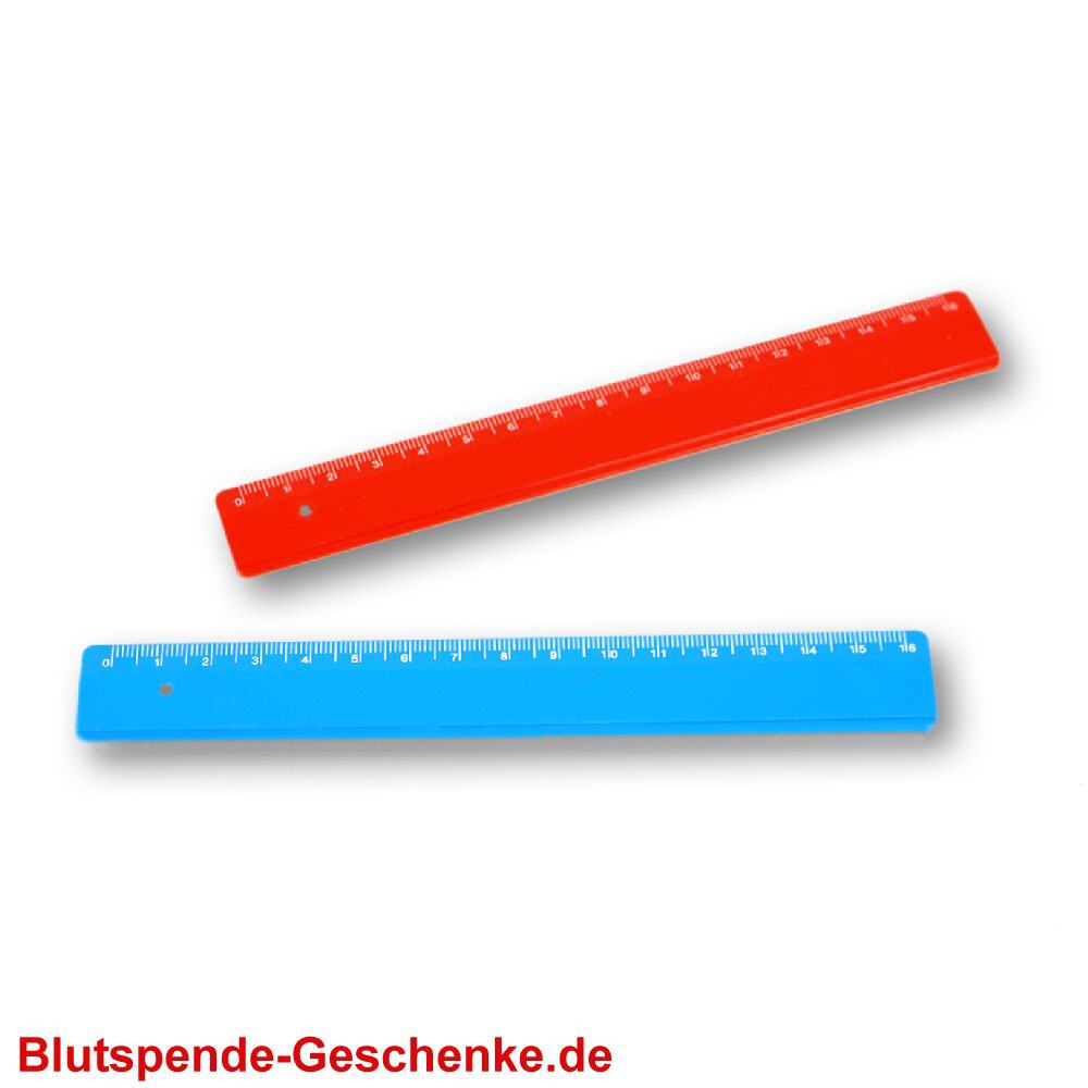 Blutspendegeschenk Lineale rot und blau
