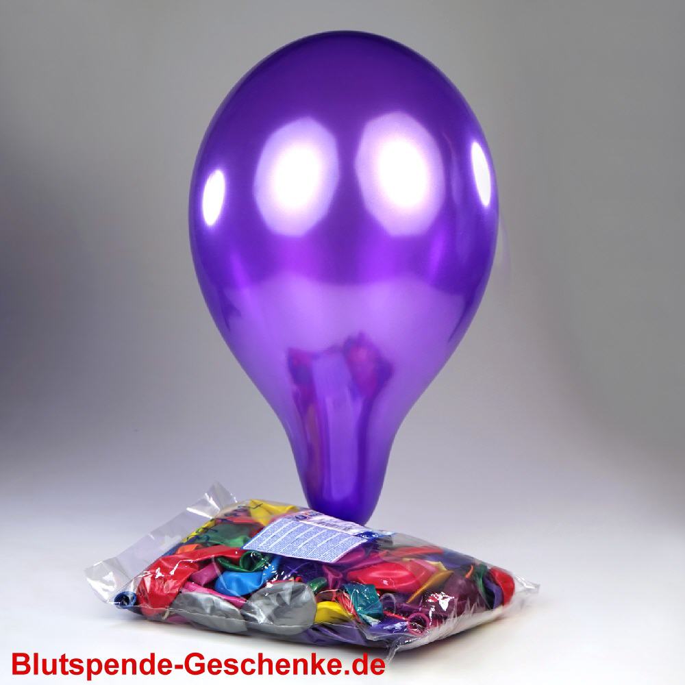 Blutspendegeschenk Luftballons bunt metallic