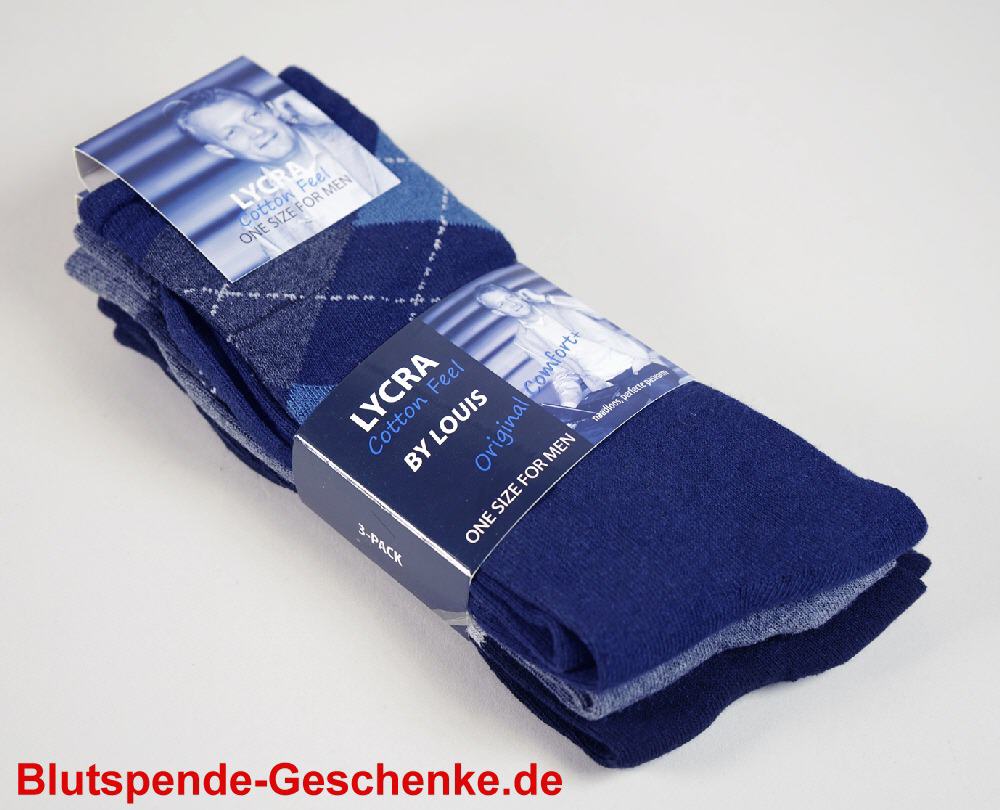 Blutspendegeschenk Socken f&uuml;r M&auml;nner 3er-Pack