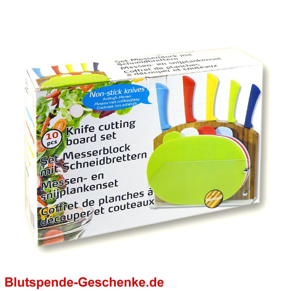 Blutspendegeschenk Messer-Schneidset 10-teilig