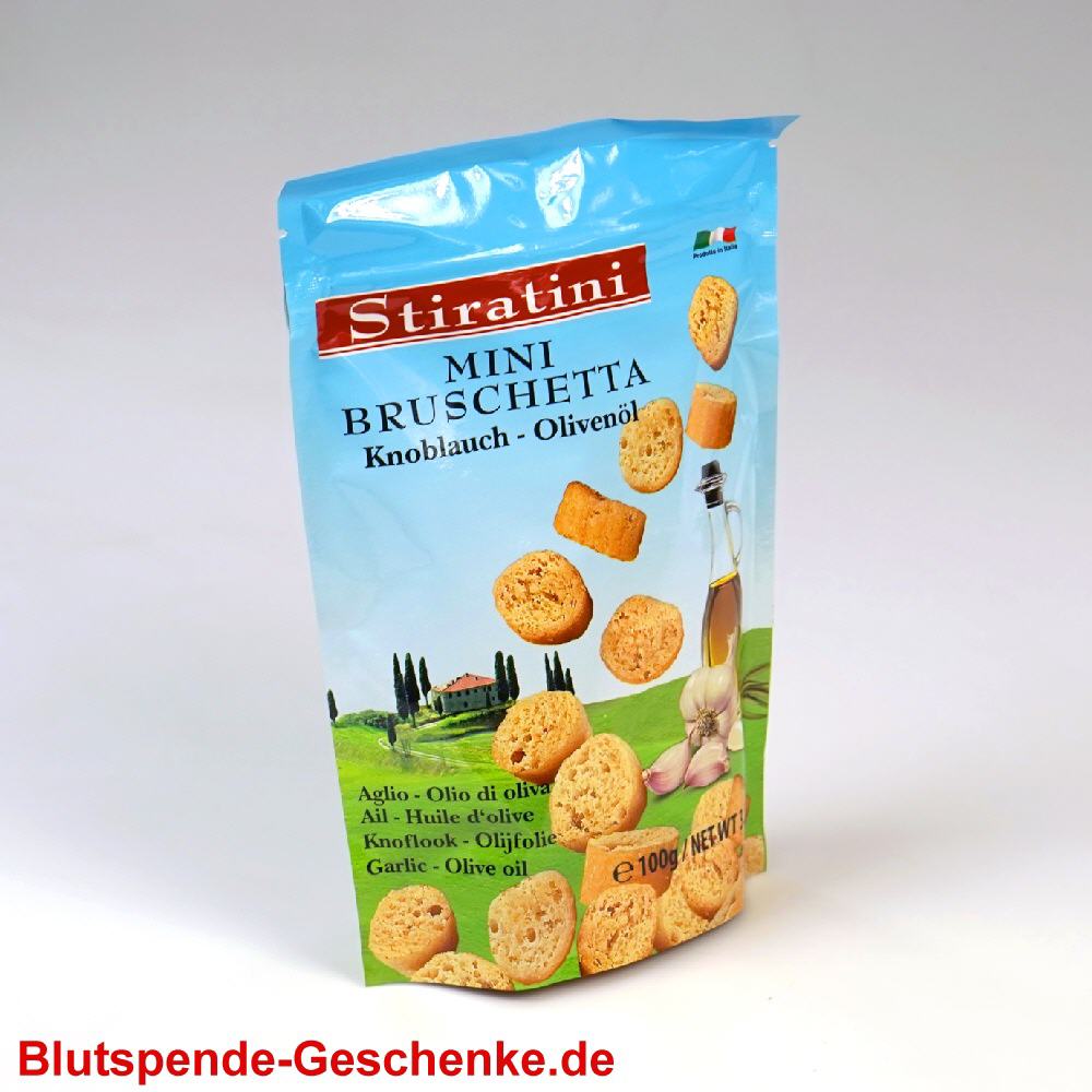 Blutspendegeschenk Mini-Bruschettas mit Knoblauch