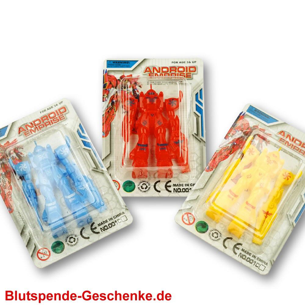Blutspendegeschenk Spielzeug-Roboter auf Karte