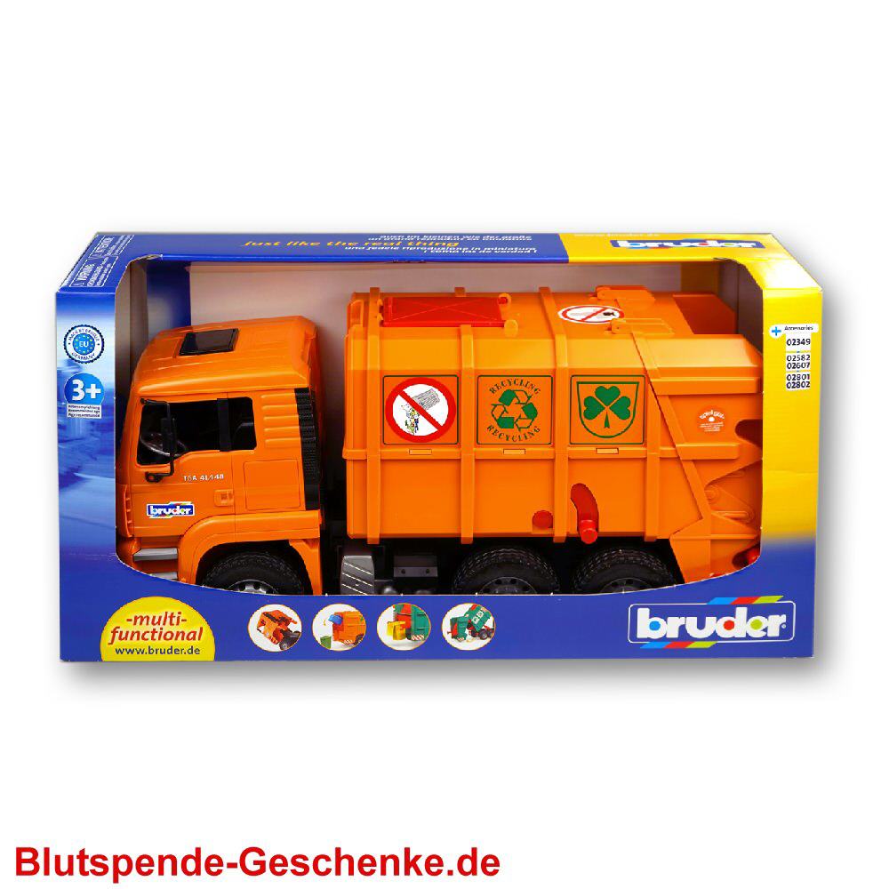 Blutspendegeschenk M&uuml;llwagen Bruder