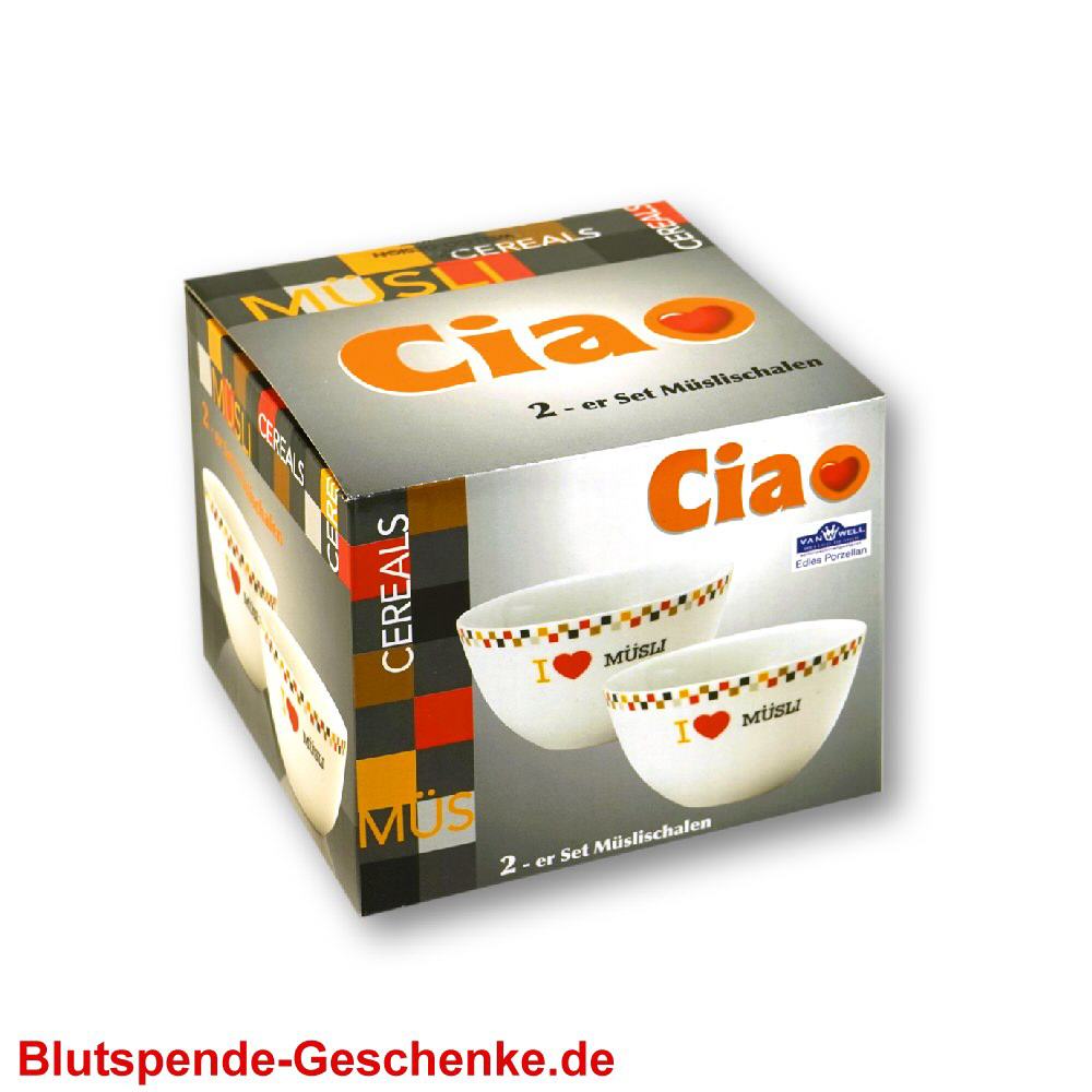 Blutspendegeschenk 2er-Set M&uuml;slischalen