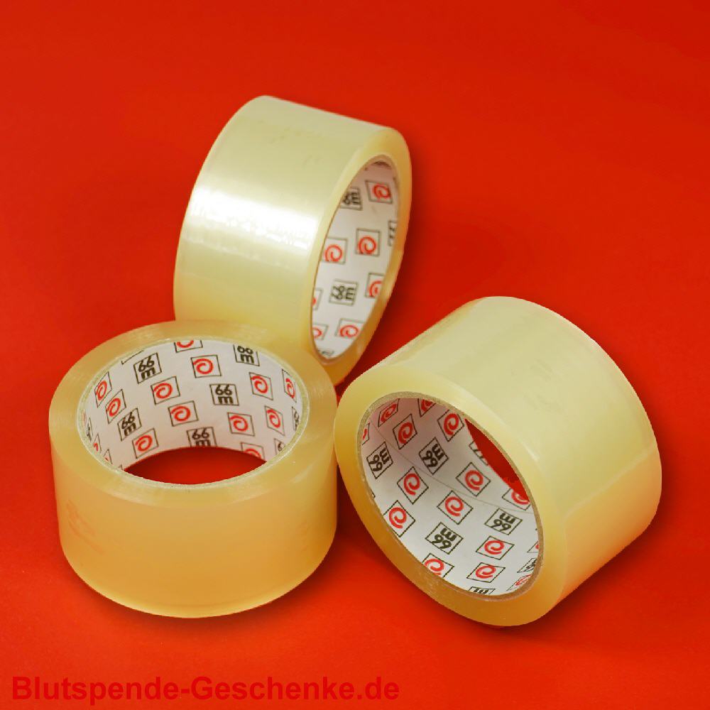 Blutspendegeschenk Packband transparent