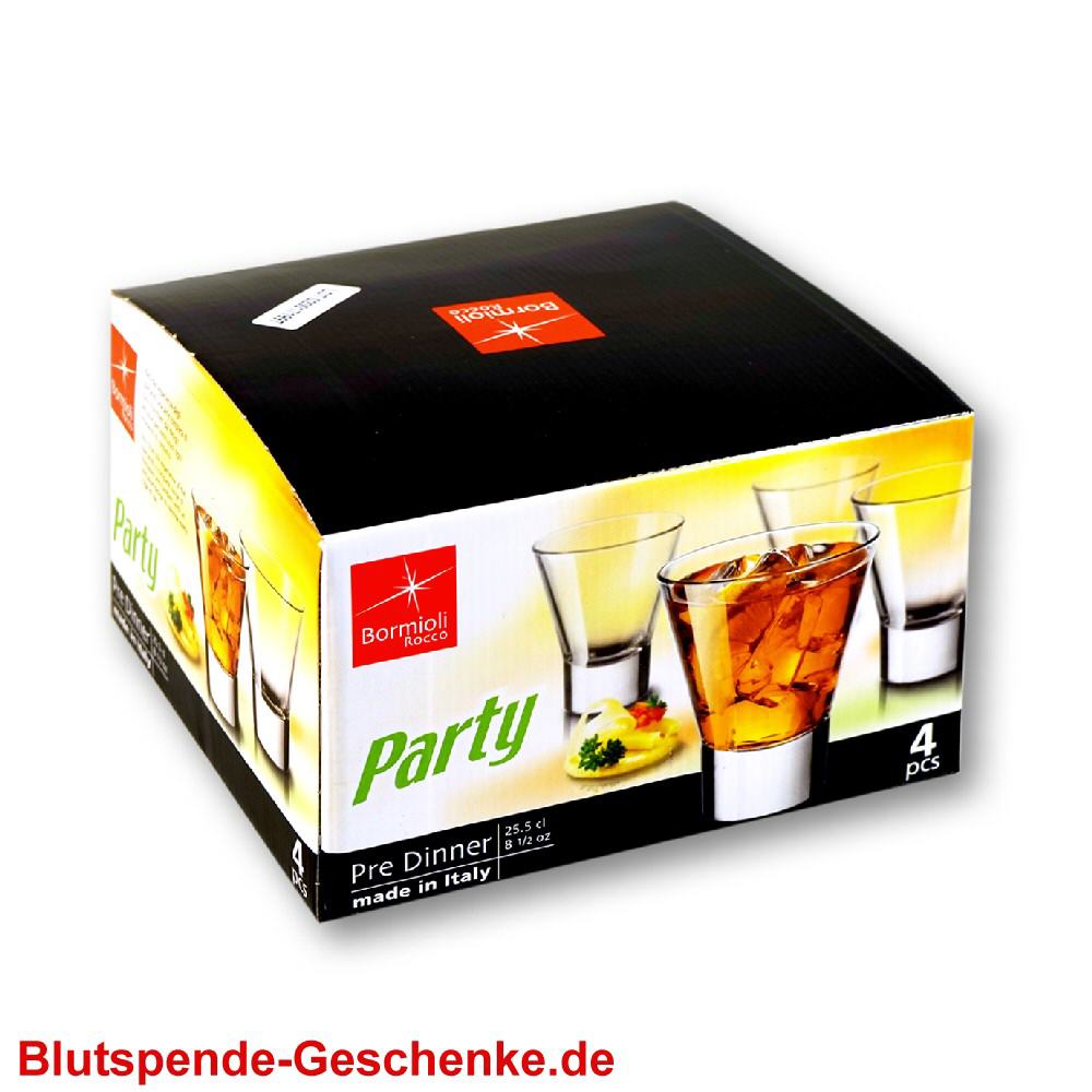 Blutspendegeschenk Partygl&auml;ser 25 cl