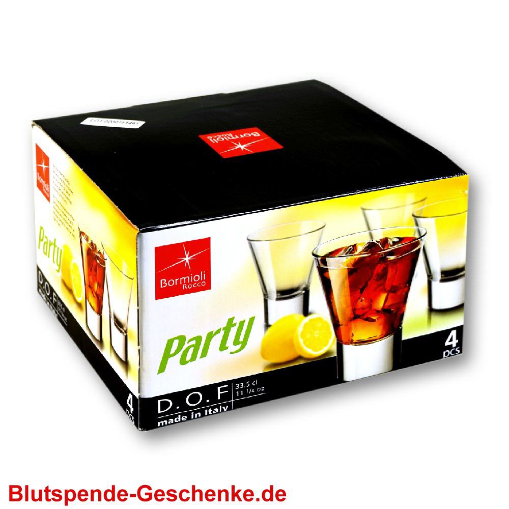 Blutspendegeschenk Partygl&auml;ser 33 cl