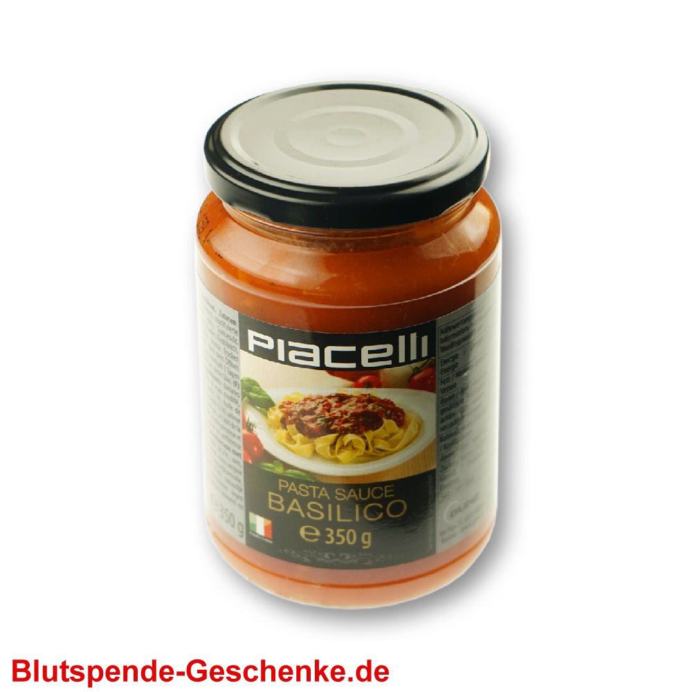 Blutspendegeschenk Nudelso&szlig;e Basilikum