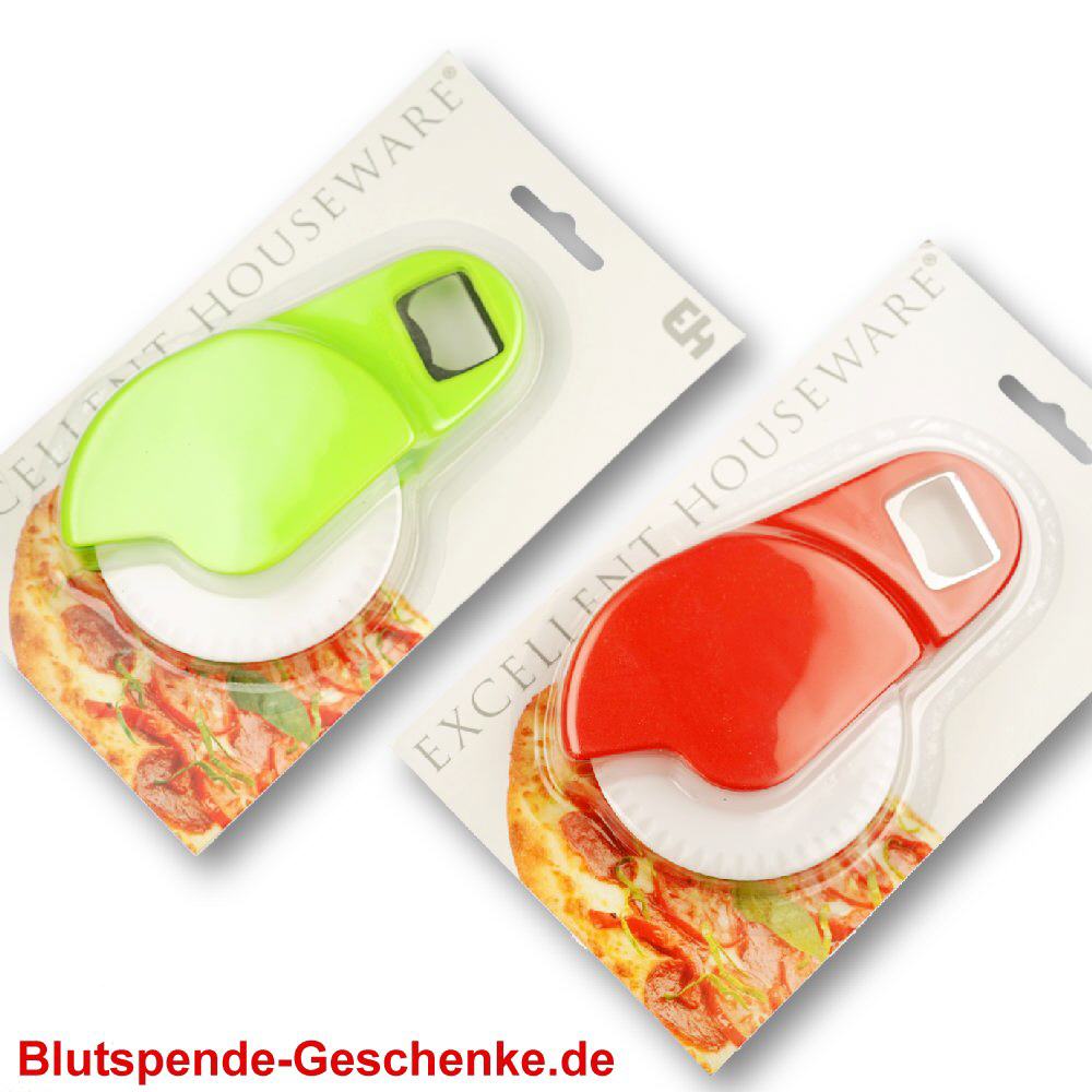 Blutspendegeschenk Pizza-Roller mit &Ouml;ffner