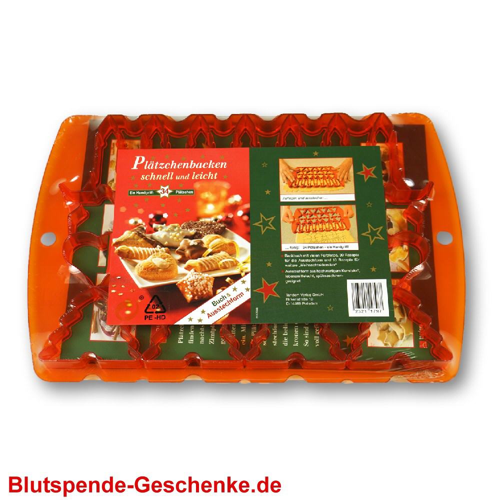 Blutspendegeschenk Pl&auml;tzchen Ausstechform
