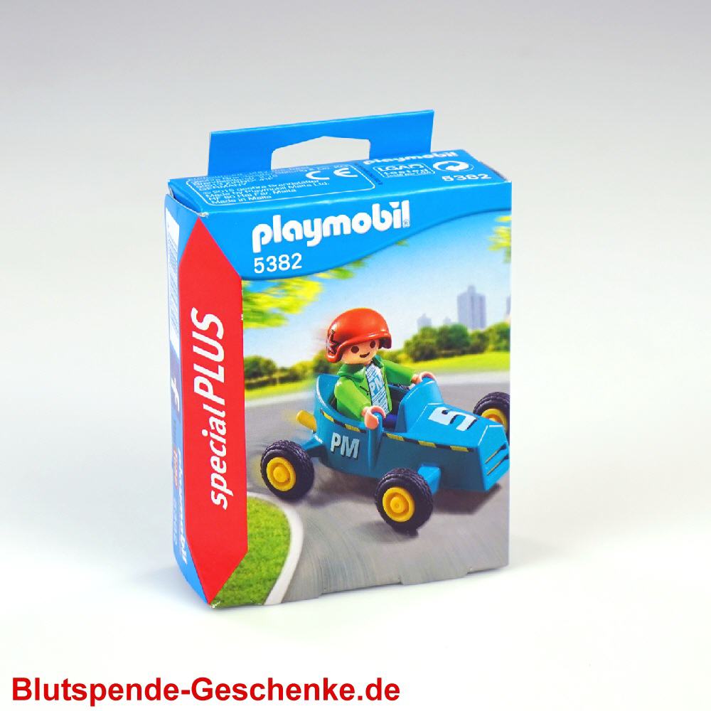 Blutspendegeschenk Playmobil Junge auf Kart