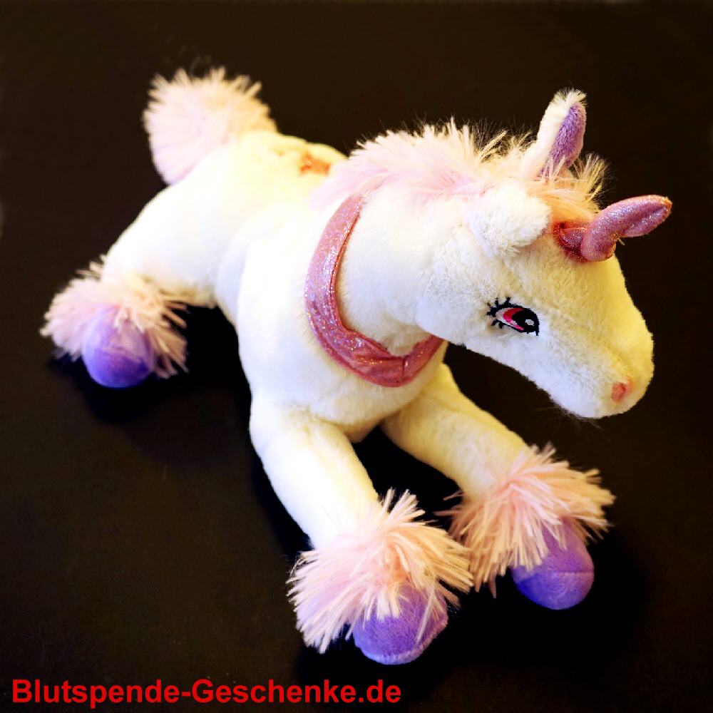 Blutspendegeschenk Pl&uuml;sch-Einhorn