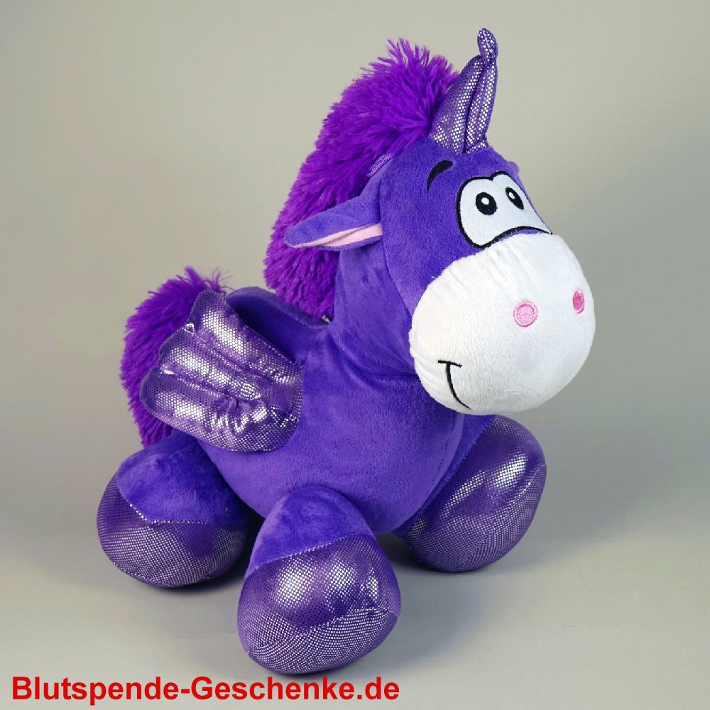 Blutspendegeschenk Einhorn aus Pl&uuml;sch 40 cm