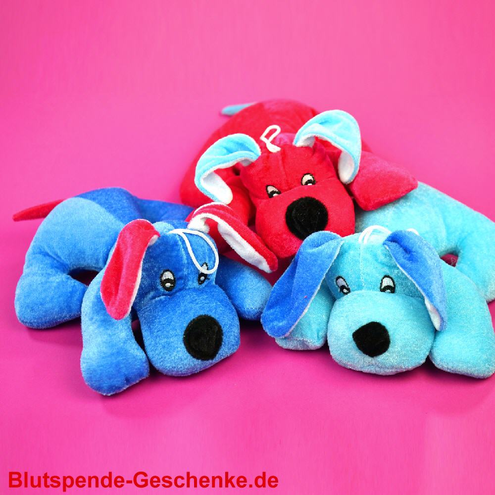 Blutspendegeschenk Pl&uuml;sch-H&uuml;ndchen sortiert