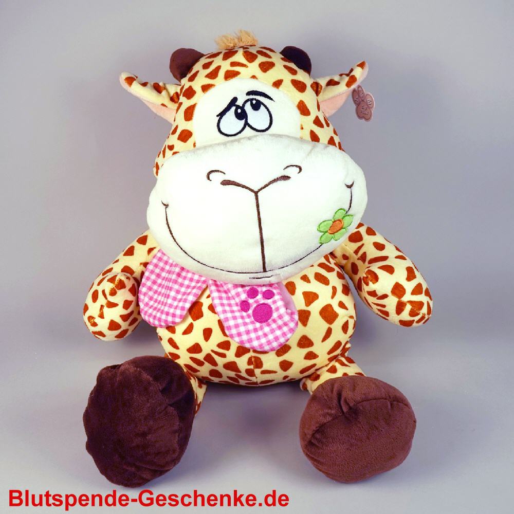 Blutspendegeschenk Cartoon-Kuh aus Pl&uuml;sch