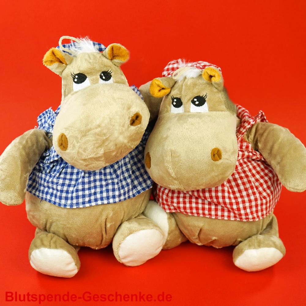 Blutspendegeschenk Pl&uuml;sch-Nilpferd mit Sch&uuml;rze