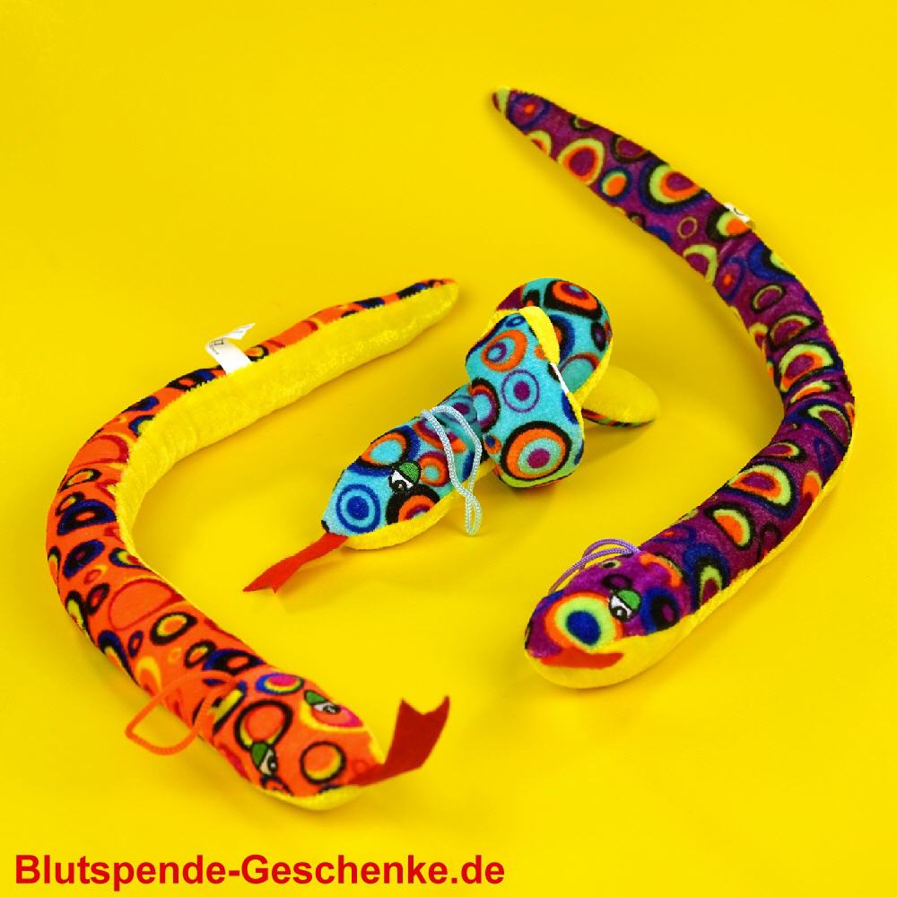 Blutspendegeschenk Schlange aus Pl&uuml;sch 54 cm