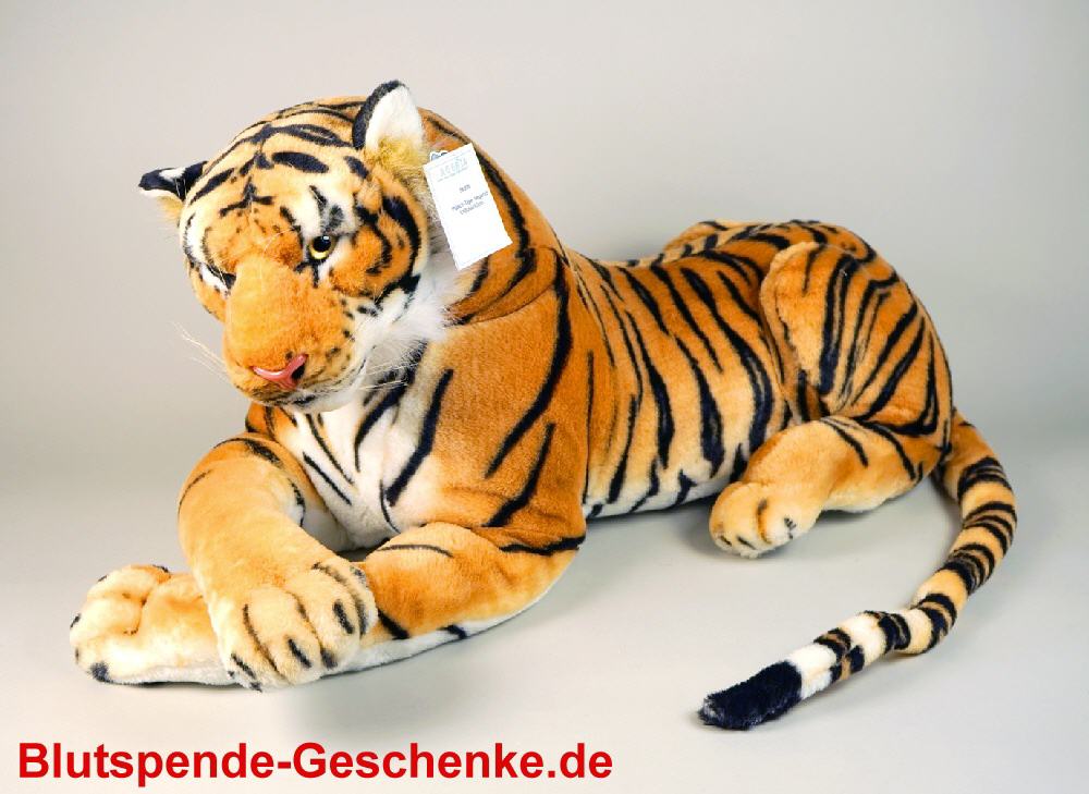 Blutspendegeschenk Tiger aus Pl&uuml;sch 90 cm