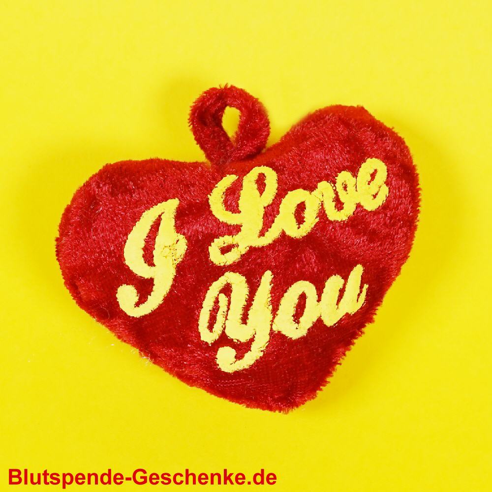 Blutspendegeschenk Pl&uuml;schherz