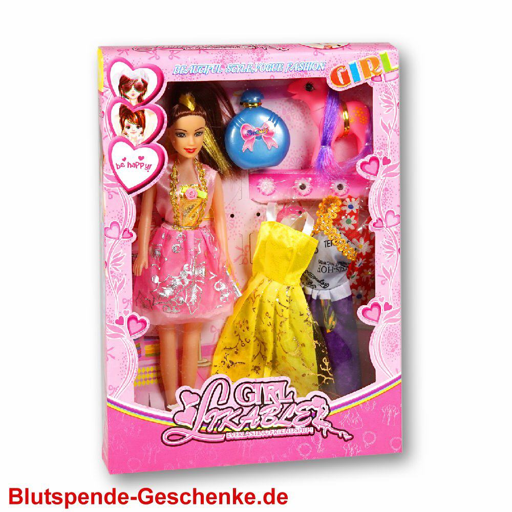 Blutspendegeschenk Puppe mit Zubeh&ouml;r