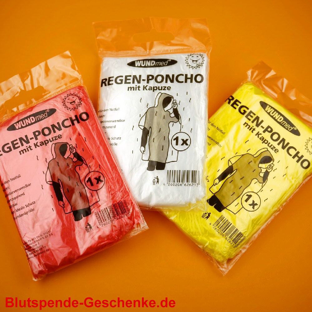 Blutspendegeschenk Regenponcho