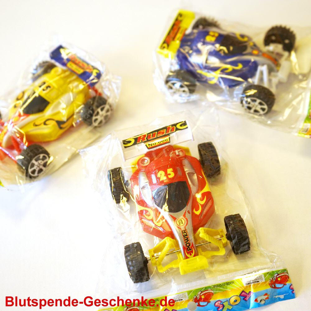 Blutspendegeschenk Rennauto mit R&uuml;ckaufzug