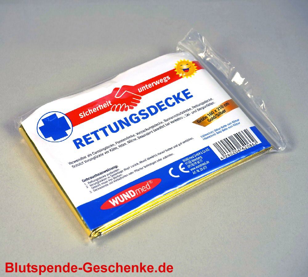 Blutspendegeschenk Rettungsdecke