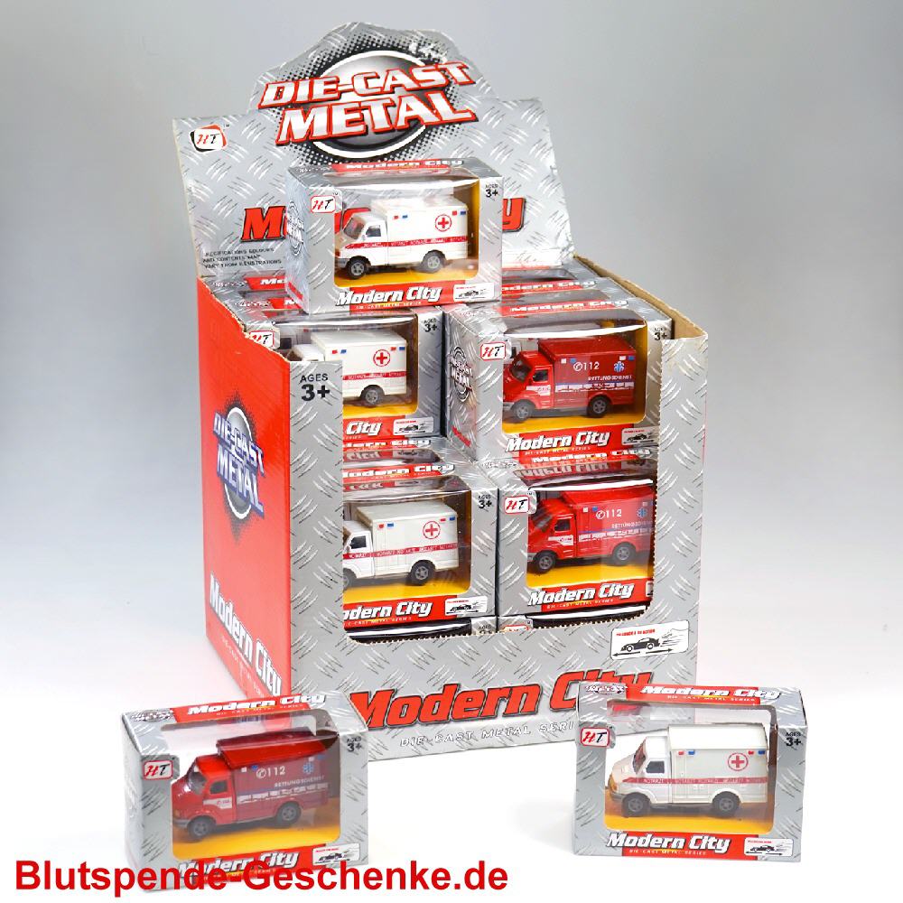 Blutspendegeschenk Metall-Rettungsfahrzeuge