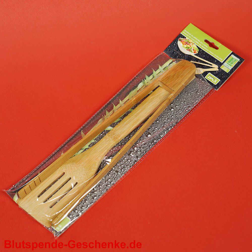 Blutspendegeschenk Bambus-Salatbesteck