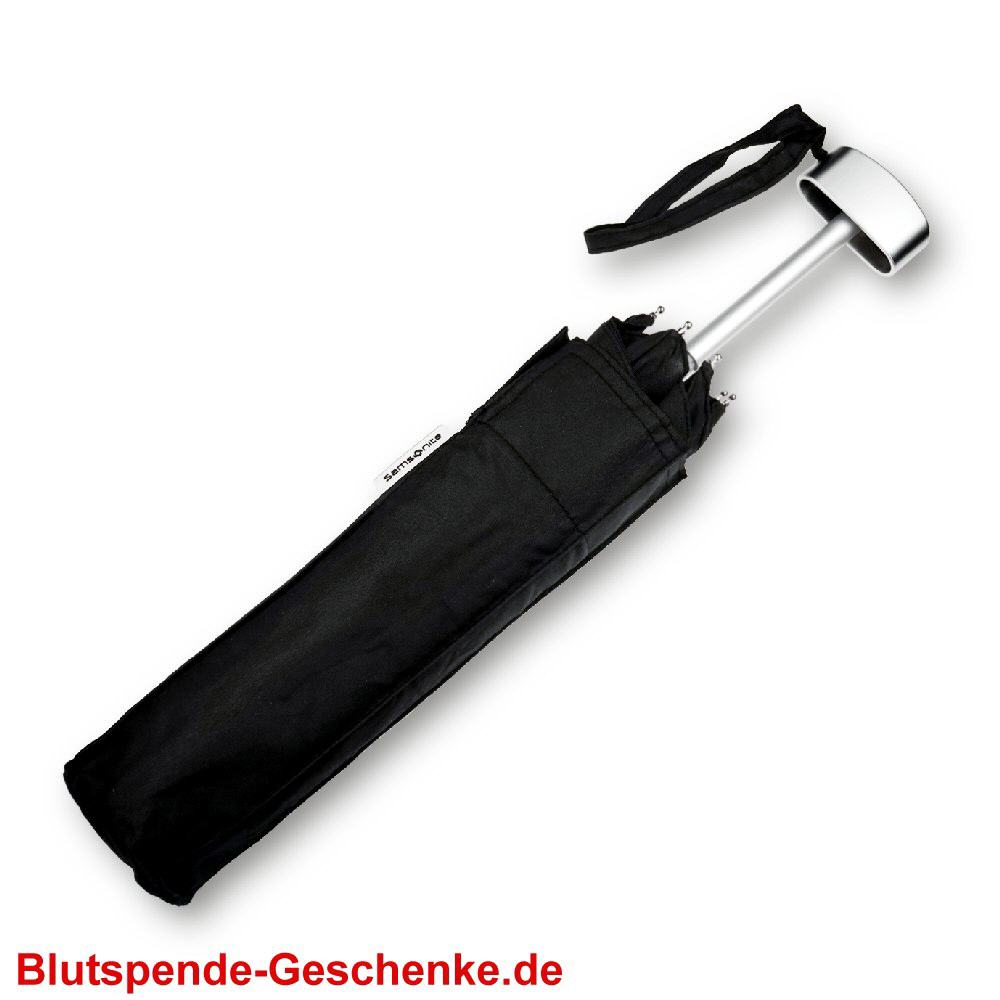 Blutspendegeschenk Minischirm schwarz