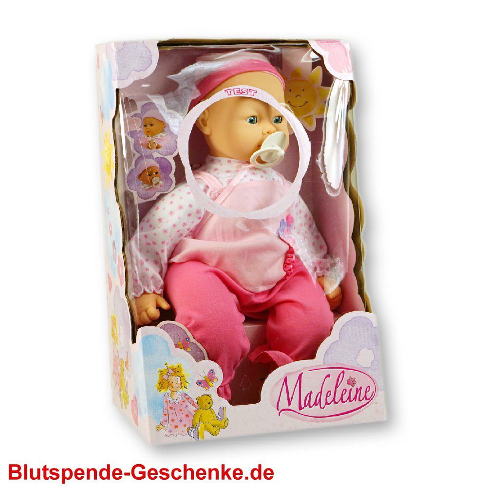 Blutspendegeschenk Puppe mit Schlafaugen