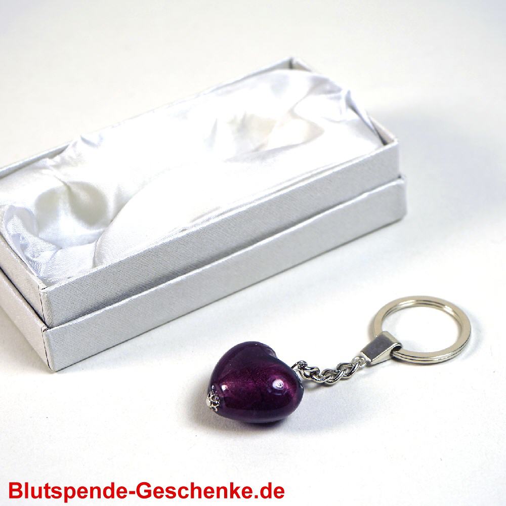 Blutspendegeschenk Anh&auml;nger Edelstein-Herzen