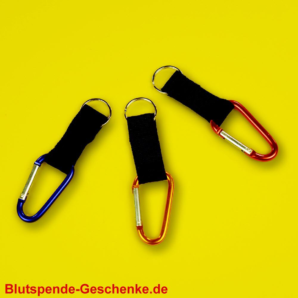 Blutspendegeschenk Schl&uuml;sselanh&auml;nger Karabiner