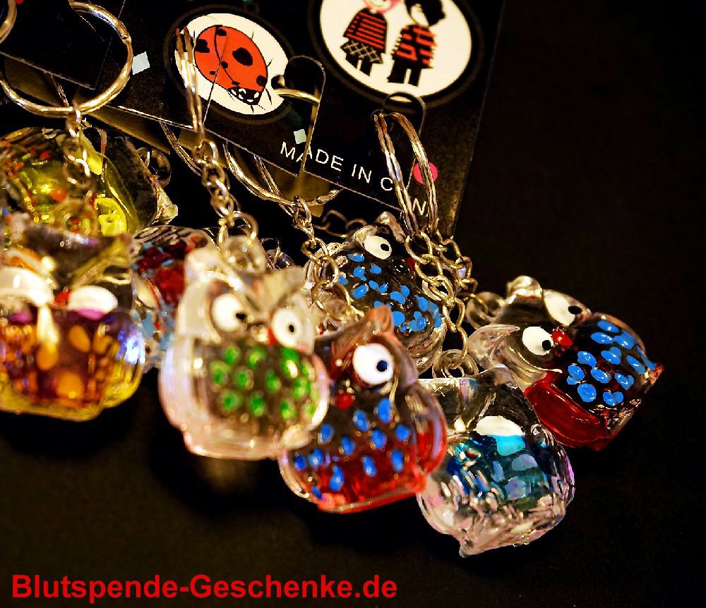 Blutspendegeschenk Anh&auml;nger Kristall-Eulen