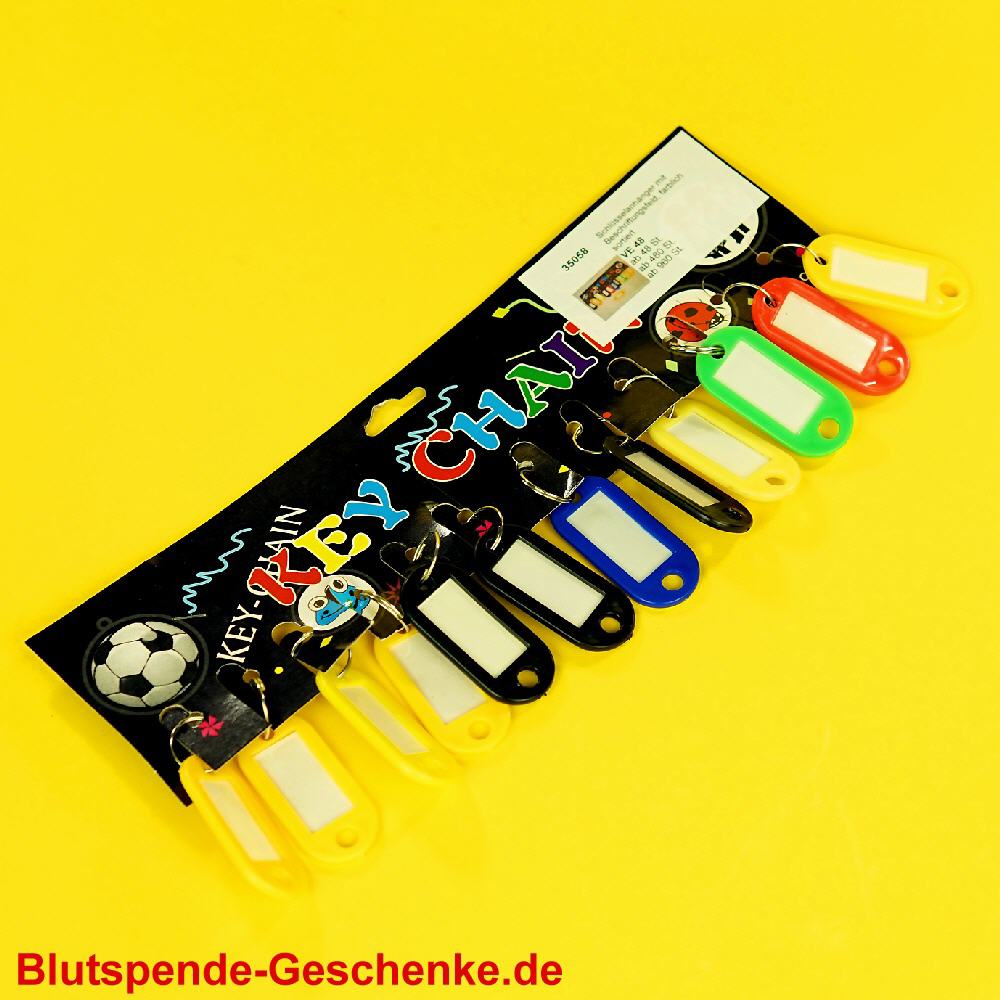 Blutspendegeschenk Schl&uuml;sselanh&auml;nger Beschriftung