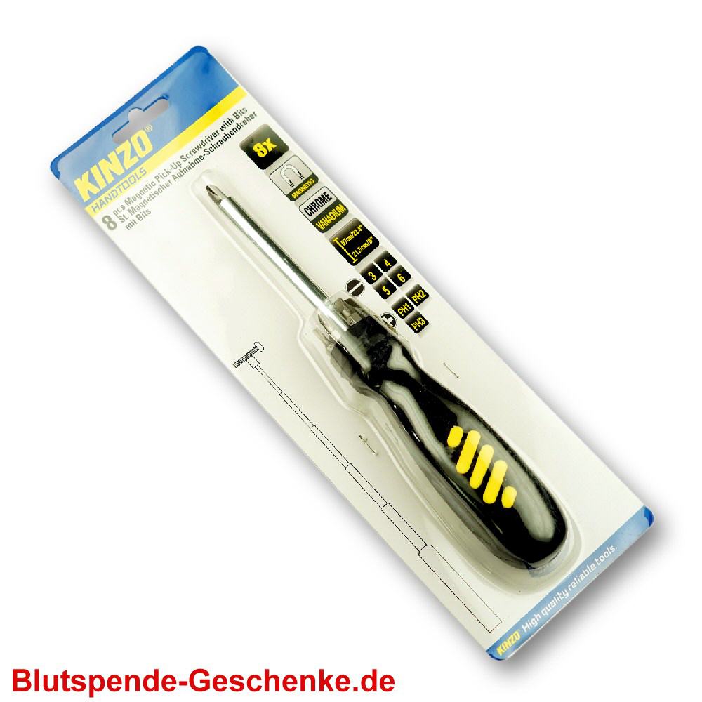 Blutspendegeschenk Schraubendreher mit 8 Bits