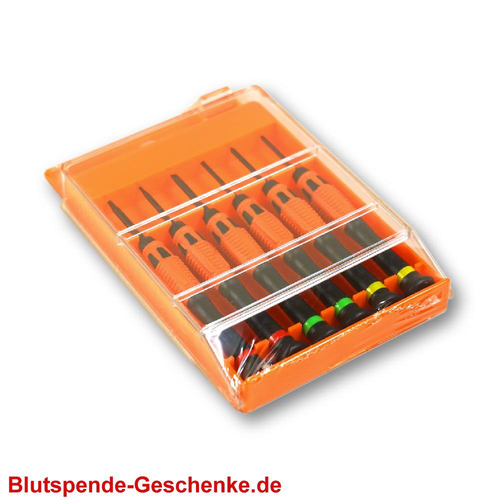 Blutspendegeschenk Mini-Schraubenzieher-Set