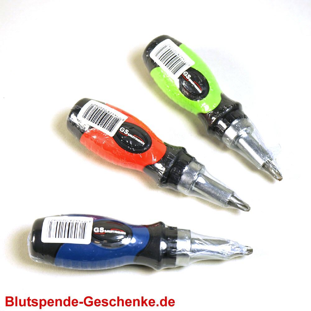 Blutspendegeschenk Schraubenzieher bunt