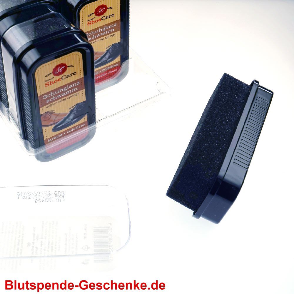 Blutspendegeschenk Schuhputzschwamm