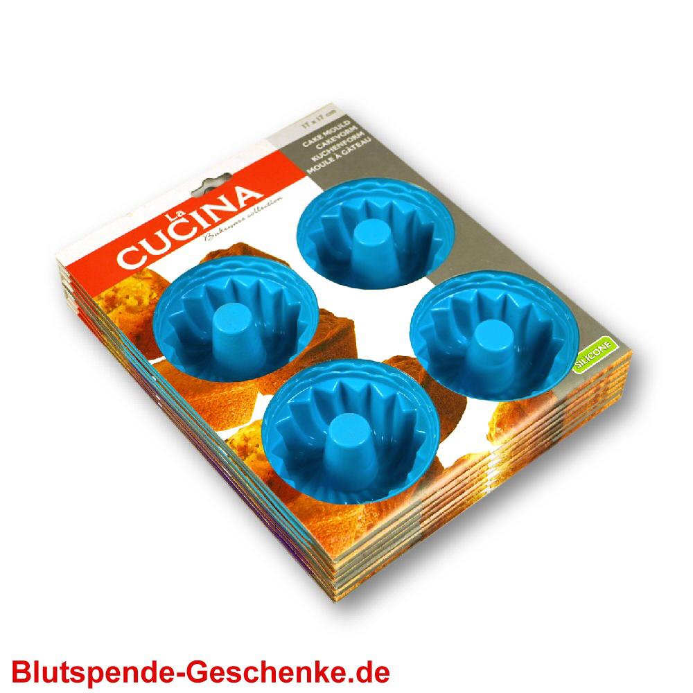 Blutspendegeschenk Kuchenbackf&ouml;rmchen aus Silikon