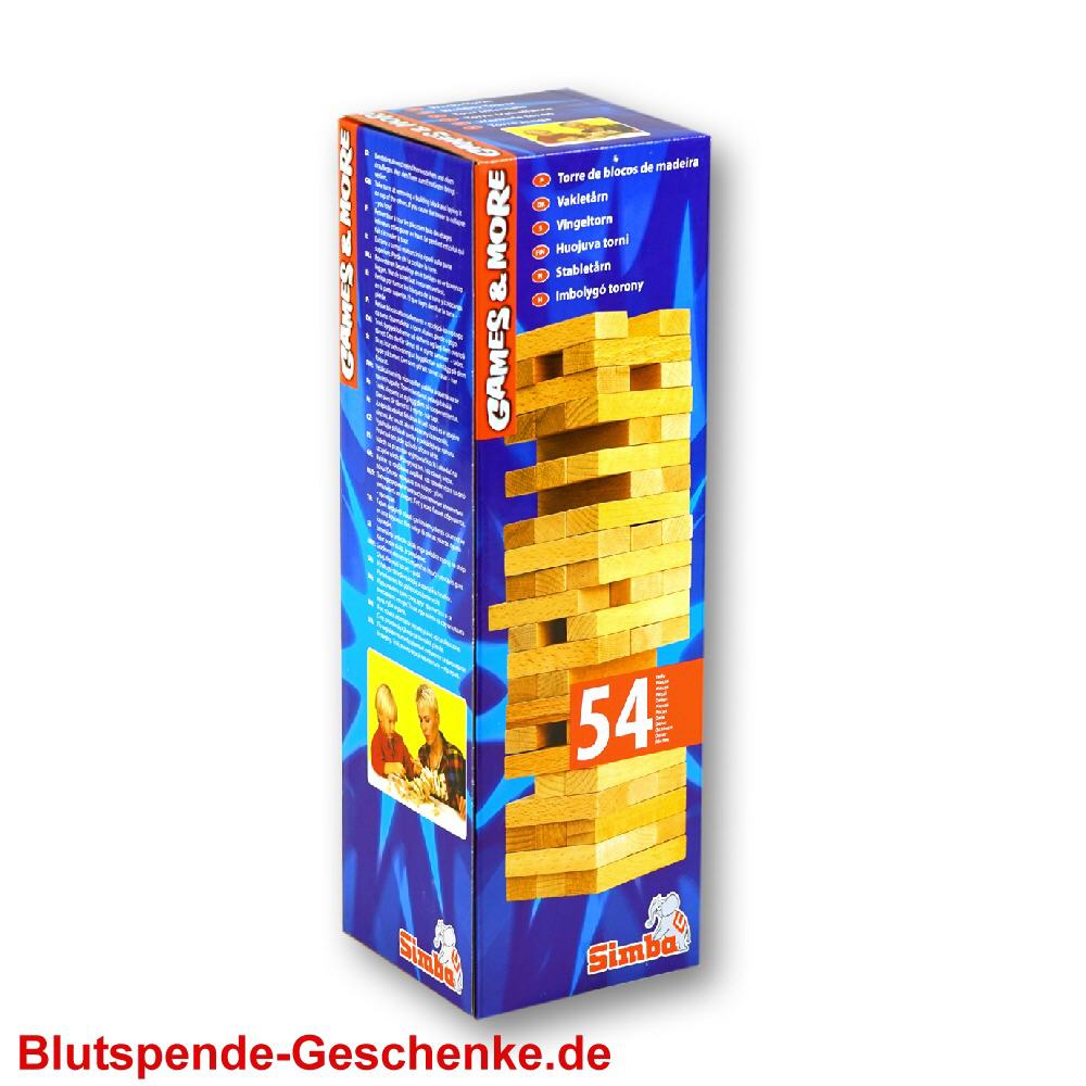 Blutspendegeschenk Wackel-Turmspiel