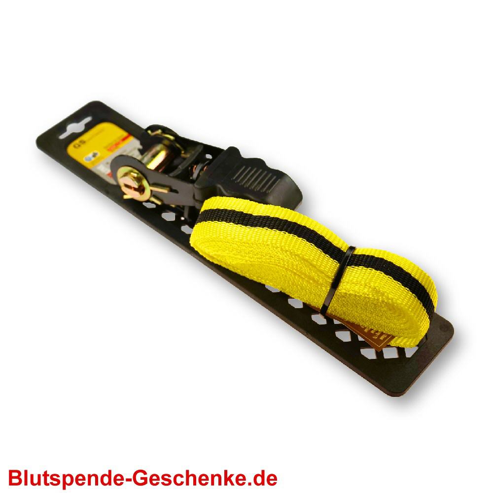Blutspendegeschenk Spanngurt mit Ratsche