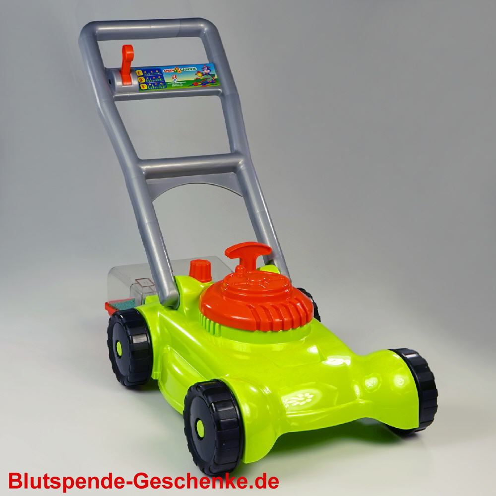 Blutspendegeschenk Spielzeugrasenm&auml;her