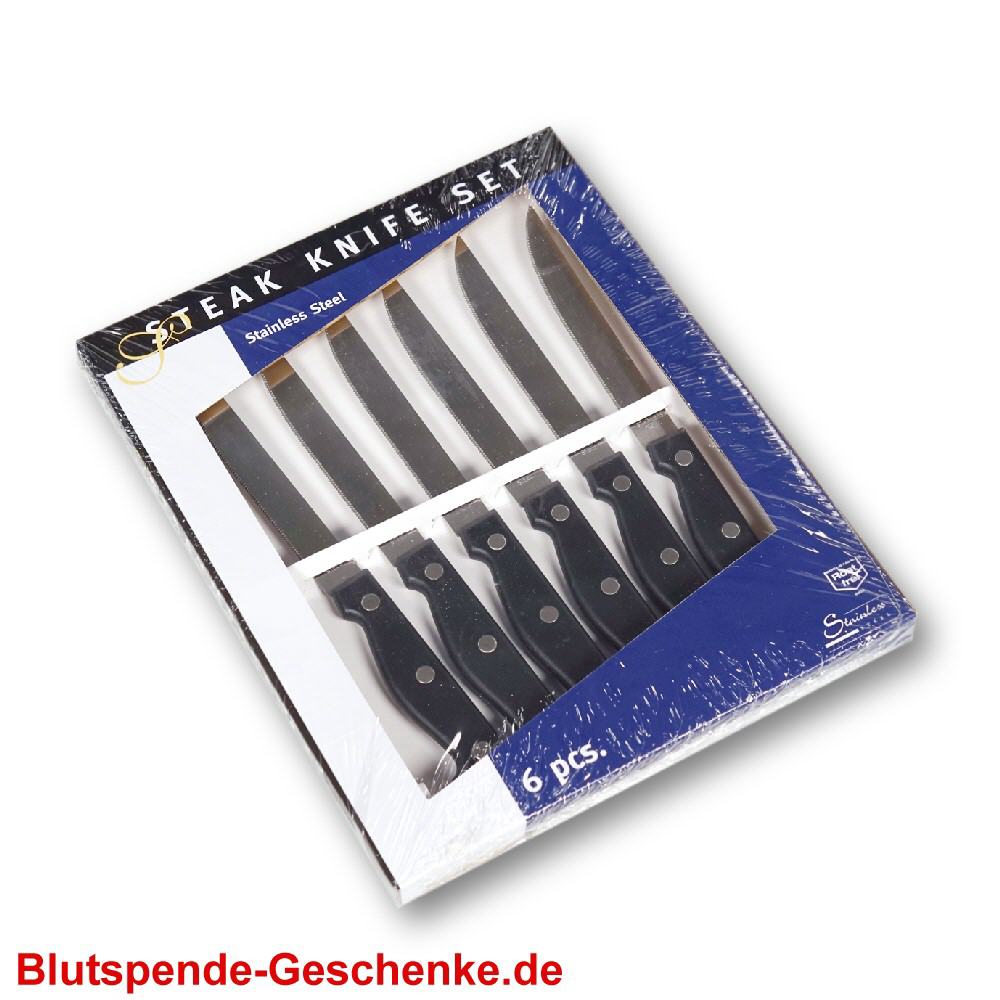 Blutspendegeschenk 6er Steakmesser